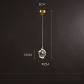 All Copper Light Luxury Crystal Three-Head Chandelier